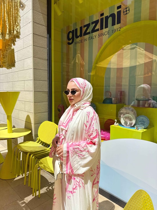 HR-1212H&R ButikKyl - Mosa Viskon Şallı Abaya Pembe