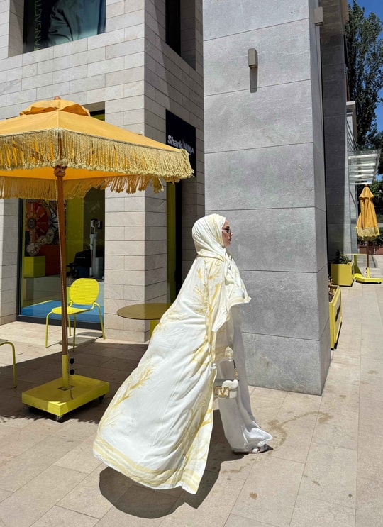 HR-1212H&R ButikKyl - Mosa Viskon Şallı Abaya Sarı