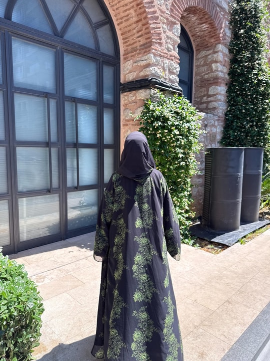 HR-1229H&R ButikKyl- Neva Yeşil Şallı Abaya