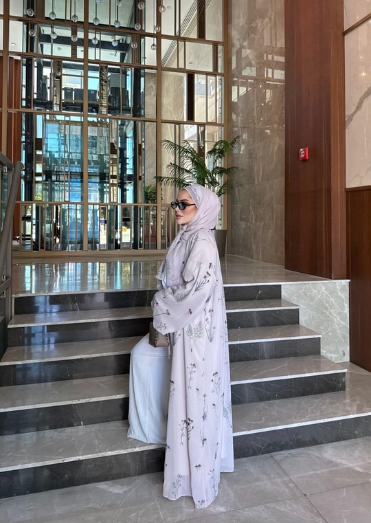HR-1215H&R ButikKyl - Rewa Şifon Şallı Abaya