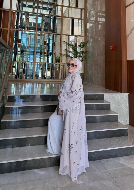 HR-1215H&R ButikKyl - Rewa Şifon Şallı Abaya