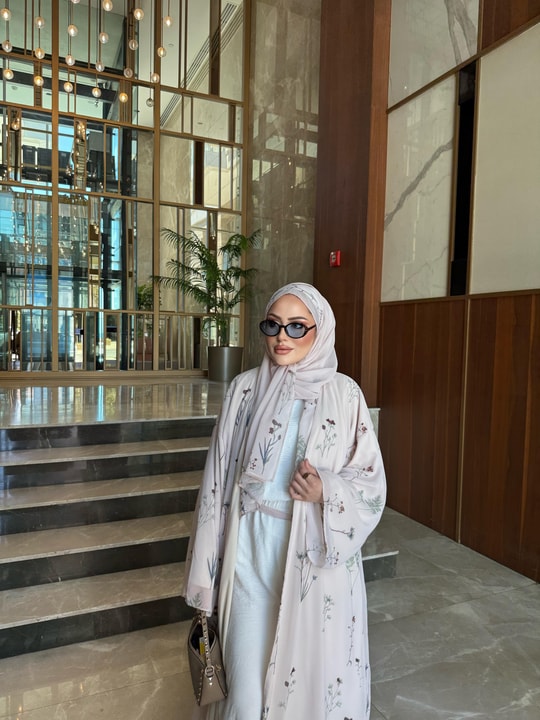 HR-1215H&R ButikKyl - Rewa Şifon Şallı Abaya