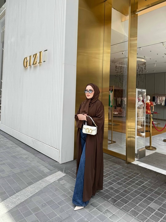 HR-1095H&R ButikPol - Nura Abaya Kahve
