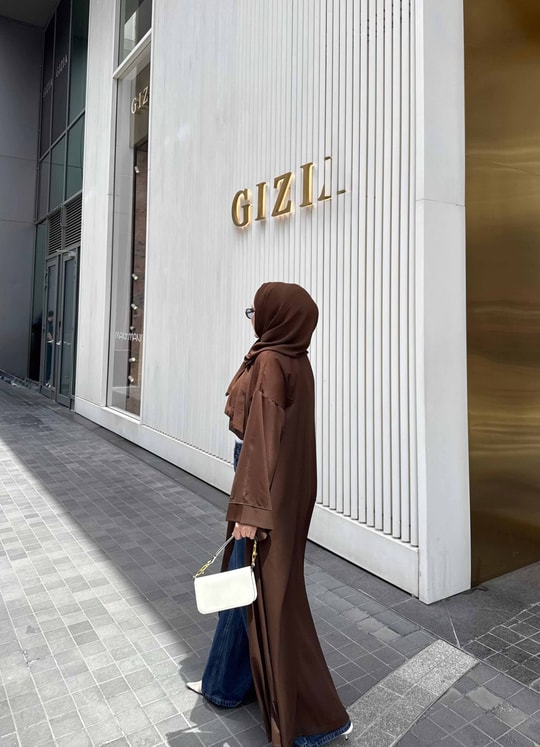 HR-1095H&R ButikPol - Nura Abaya Kahve