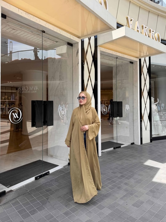HR-1104H&R ButikPol- Qamal Şallı Abaya Camel