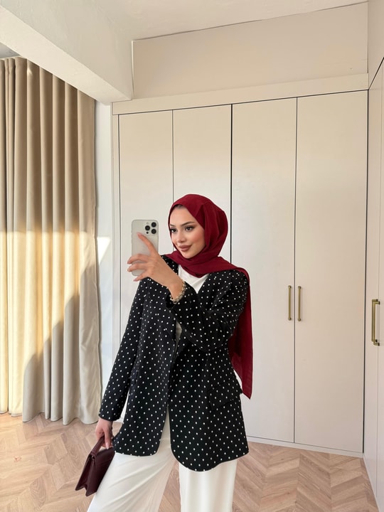 HR-0492H&R ButikBel-Flow Puantiyeli Ceket