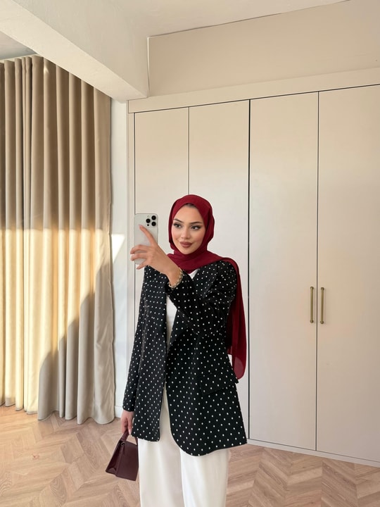 HR-0492H&R ButikBel-Flow Puantiyeli Ceket