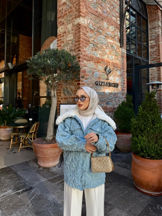 Ceket-186H&R ButikCoac Kot Ceket Bebe Mavi