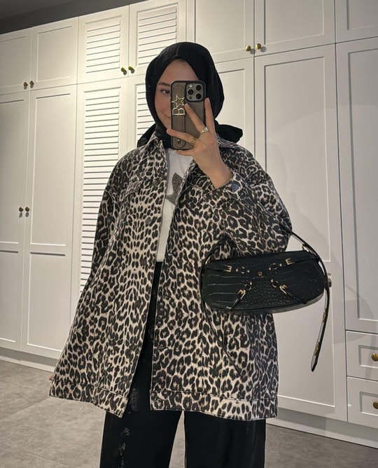 Ceket-169H&R ButikGabardin Leopar Ceket