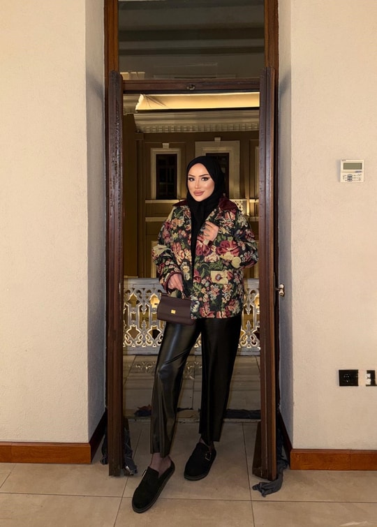 HR-3361H&R ButikMZ- Çiçek Desenli Ceket