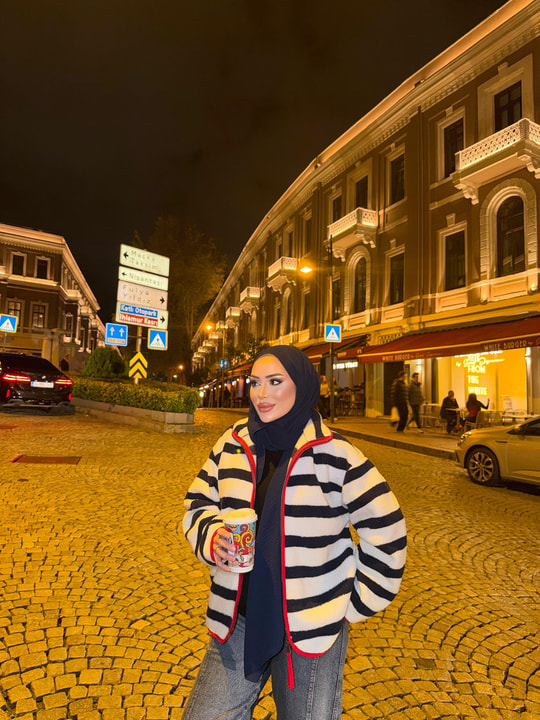 HR-3364H&R ButikMZ- Dema Çizgi Desen Ceket