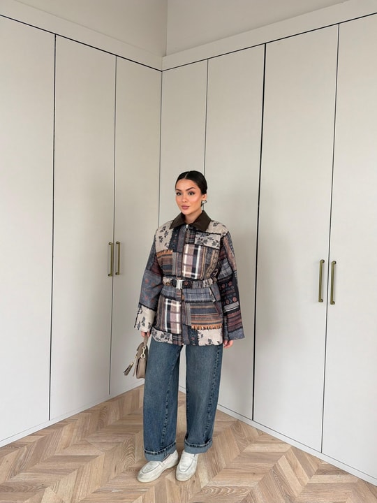 HR-3380H&R ButikPw- İlas Desenli Ceket