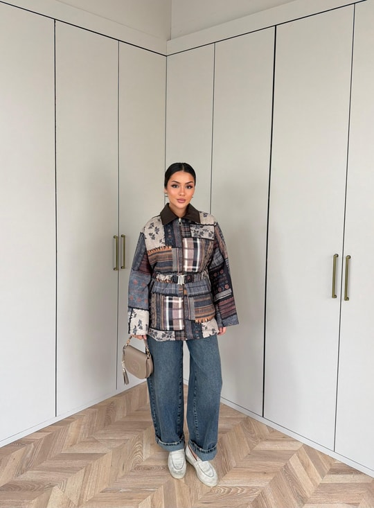HR-3380H&R ButikPw- İlas Desenli Ceket
