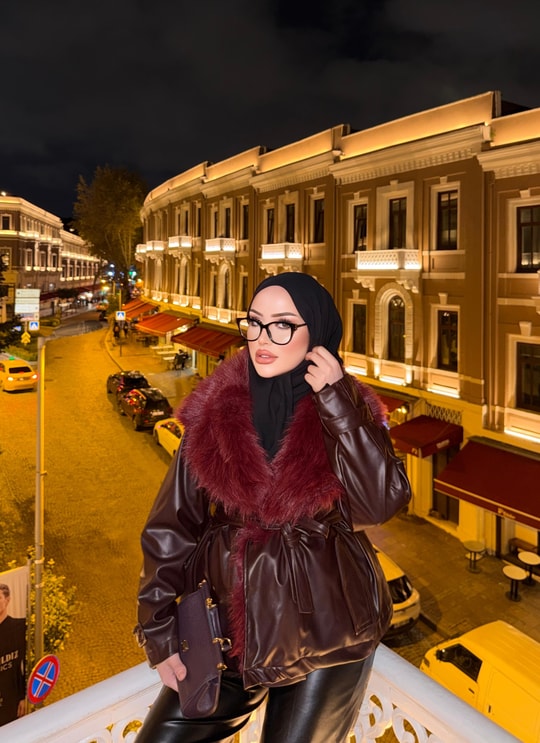 HR-3358H&R ButikPw- Lima Deri Ceket Bordo