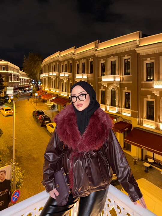 HR-3358H&R ButikPw- Lima Deri Ceket Bordo