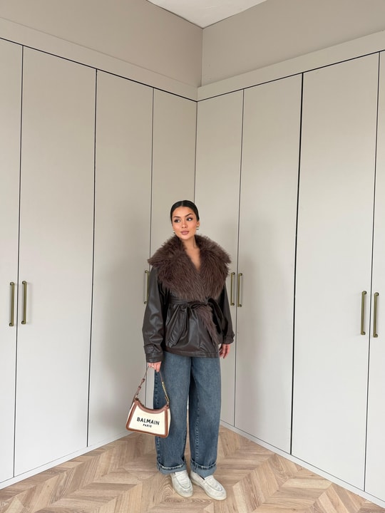 HR-3360H&R ButikPw- Lima Deri Ceket Kahve