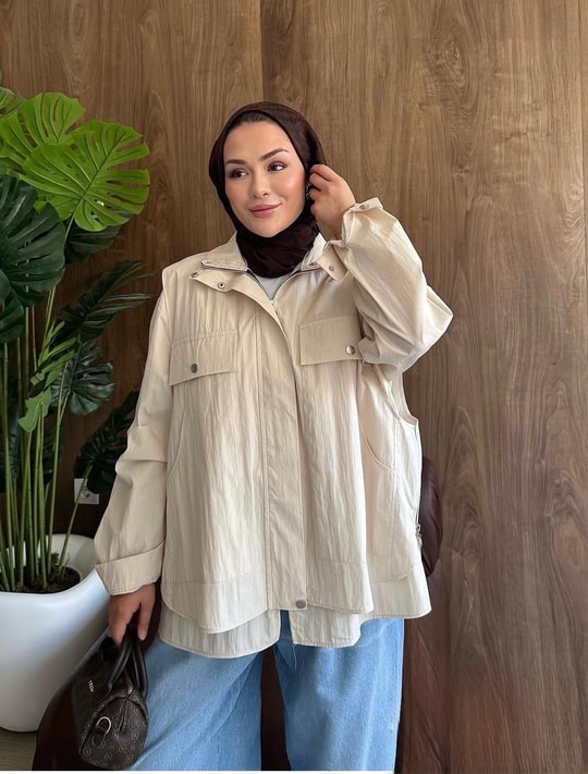 HR-2858H&R ButikPw Sina Gabardin Ceket Taş