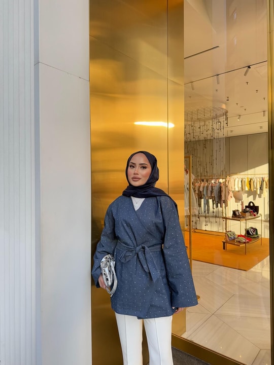 Ceket-133H&R ButikTaş Detaylı Gabardin Ceket