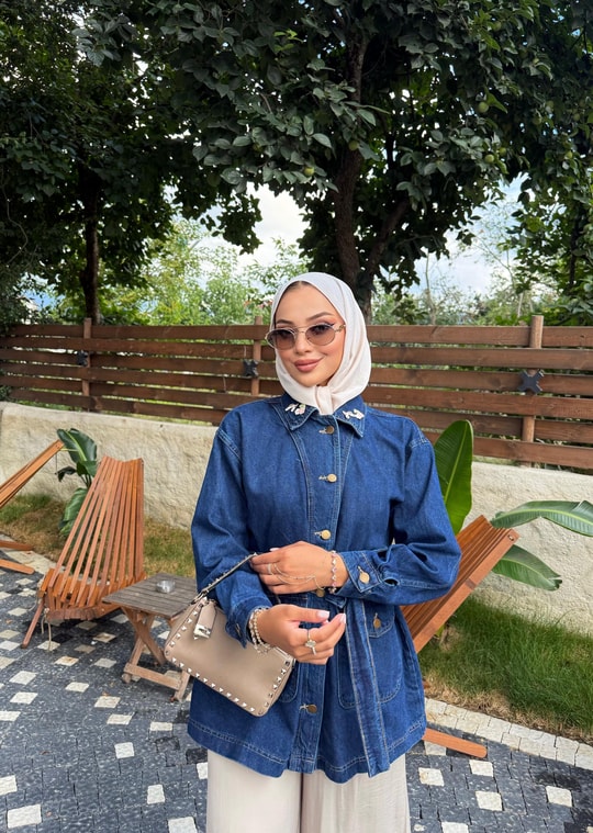 HR-3009H&R ButikTb-İsca Kot Ceket Lacivert