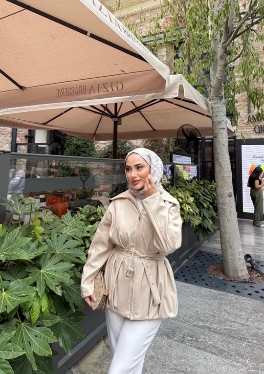 Ceket-136H&R ButikÜla Deri Ceket Bej