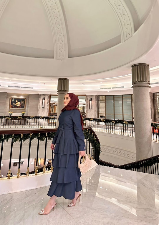 elbs-1517H&R ButikFırfır Detaylı Tensel Kot Elbise Açık Mavi