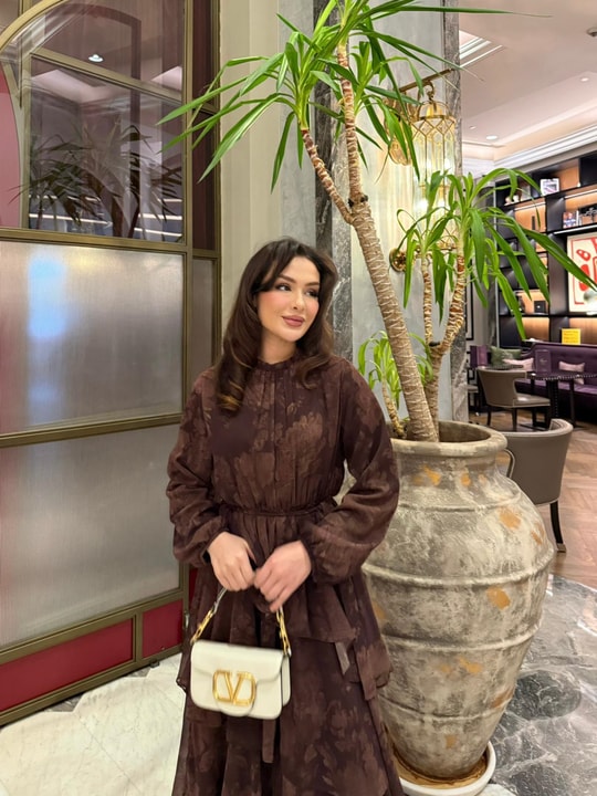 ELB-190H&R ButikHew- Pera Kat Kat Elbise Kahve