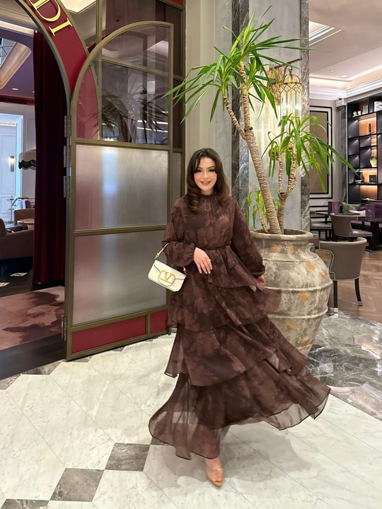 ELB-190H&R ButikHew- Pera Kat Kat Elbise Kahve