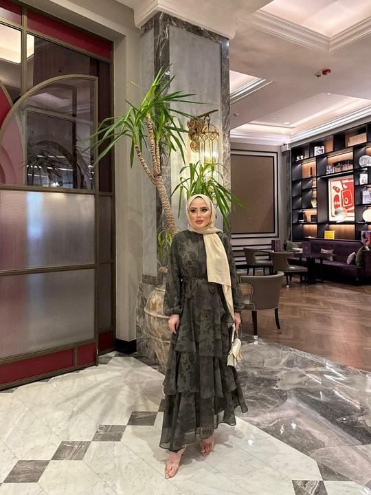 ELB-191H&R ButikHew- Pera Kat Kat Elbise Haki