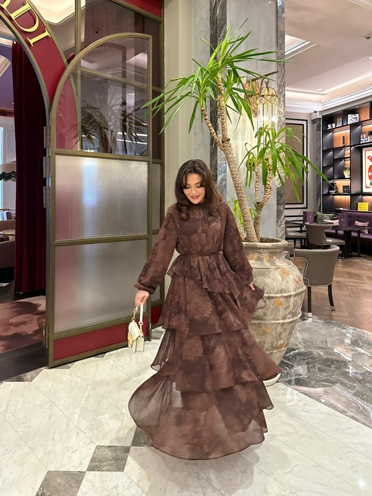 ELB-190H&R ButikHew- Pera Kat Kat Elbise Kahve