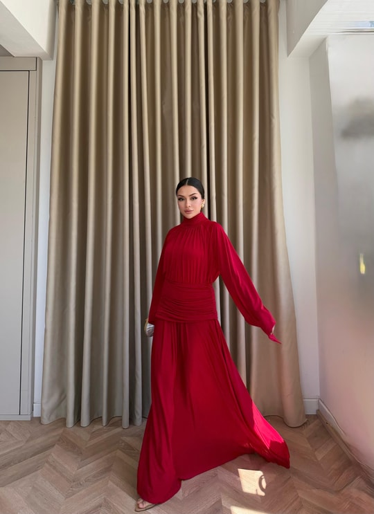HR-1444H&R ButikHot - Mikra Sandy Elbise Kırmızı