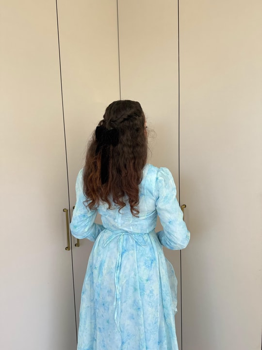 HR-1200H&R ButikKyl- Sela Şifon Elbise Mavi