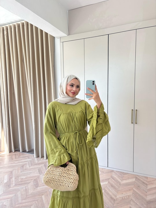 HR-1500H&R ButikMarli Elbise Yeşil