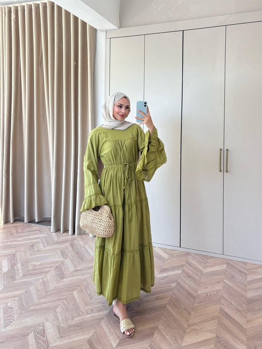 HR-1500H&R ButikMarli Elbise Yeşil