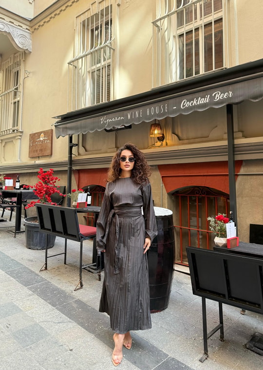 elbs-1638H&R ButikMassi Muadil Elbise Gri
