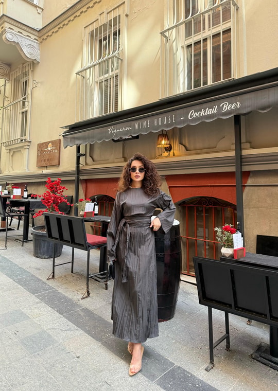 elbs-1638H&R ButikMassi Muadil Elbise Gri