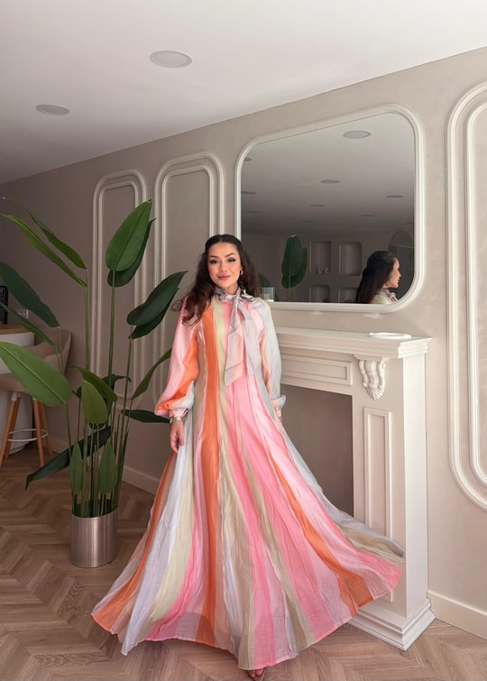 HR-1182H&R ButikMoi - Elifa Renkli Elbise