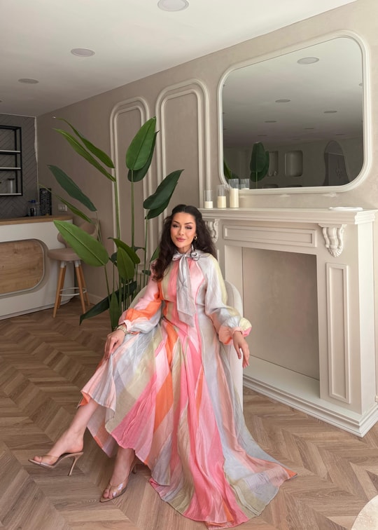 HR-1182H&R ButikMoi - Elifa Renkli Elbise