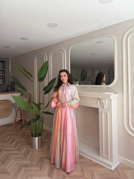 HR-1182H&R ButikMoi - Elifa Renkli Elbise