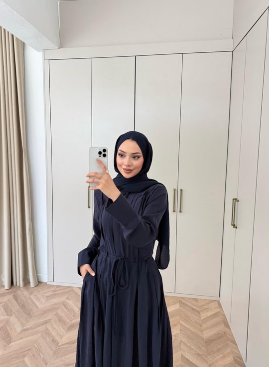 HR-0863H&R ButikMoi- Leisa Elbise Lacivert