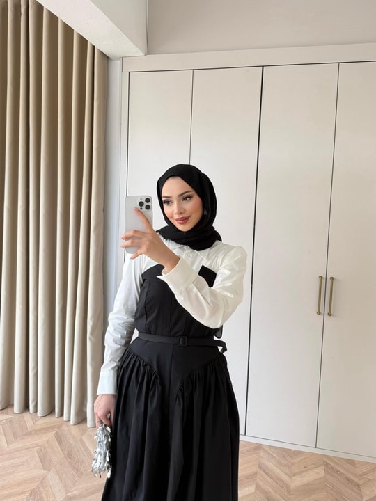 HR-0440H&R ButikNG-Efa Elbise Siyah