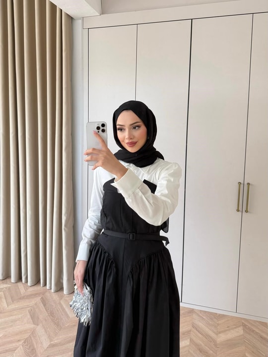HR-0440H&R ButikNG-Efa Elbise Siyah