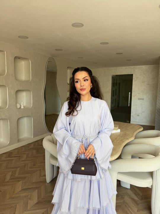 HR-1187H&R ButikSov- Ada Katkat Elbise Mavi