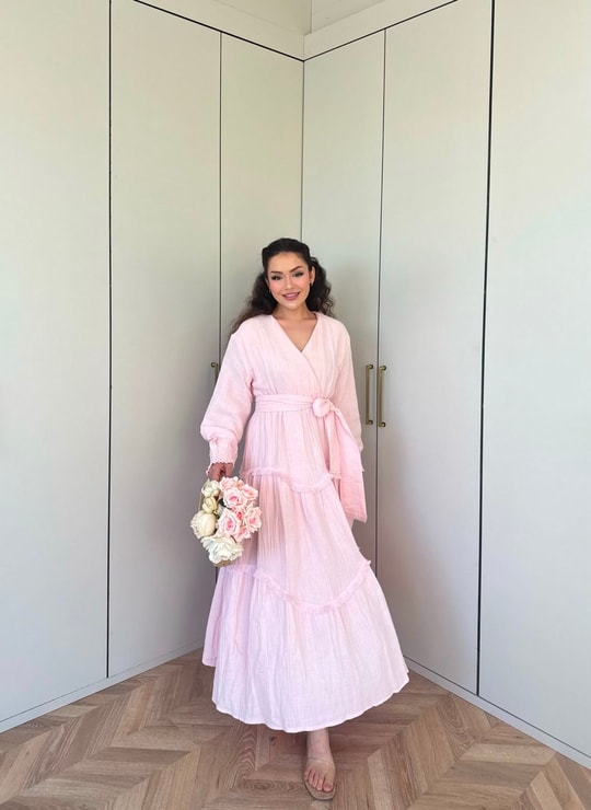 HR-0934H&R ButikTB - Püskül Detaylı Elbise Pembe