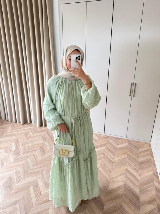 HR-1288H&R ButikTB - Ülama Modal Elbise Yeşil