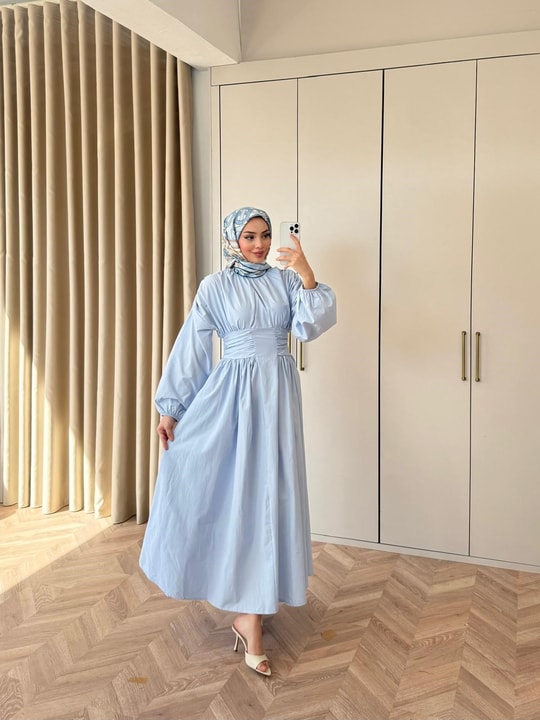HR-0225H&R ButikZeyn Elbise Bebe Mavi
