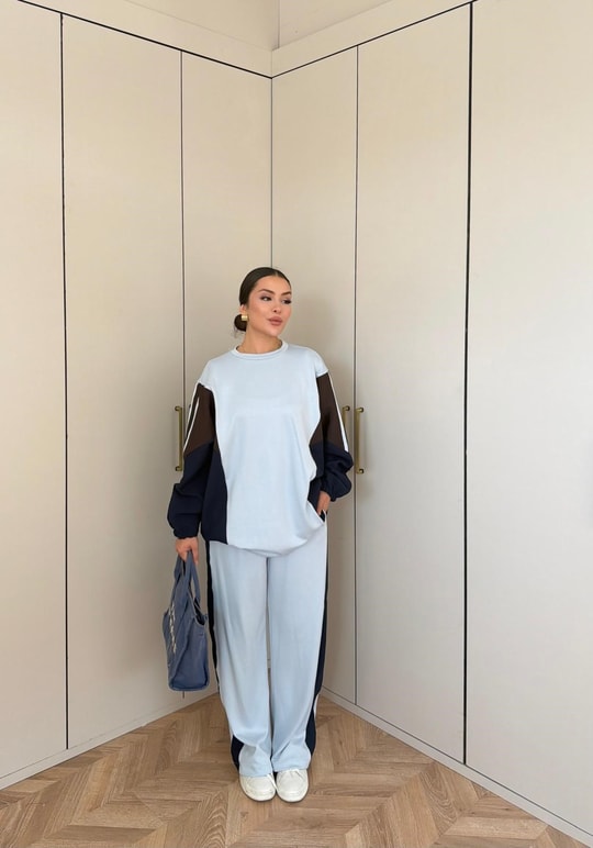 HR-2724H&R ButikPls- Yase Eşofman Takımı Bebe Mavi