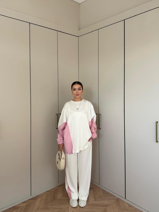 HR-2724H&R ButikPls- Yase Eşofman Takımı Beyaz