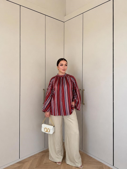 HR-2850H&R Butik0011- Arlina Gömlek Bordo