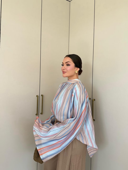 HR-1488H&R Butik0011- Arlina Gömlek Mavi