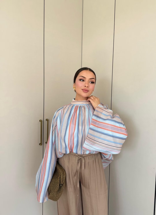 HR-1488H&R Butik0011- Arlina Gömlek Mavi